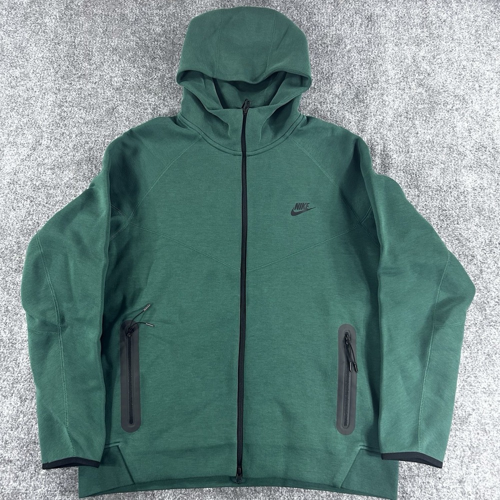 Nike Men's Tech Fleece Full-Zip Hoodie Size XL Green FQ1883-341 NWT